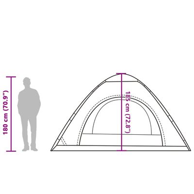 vidaXL kempinga telts 5 personām, zaļa, ūdensnecaurlaidīga