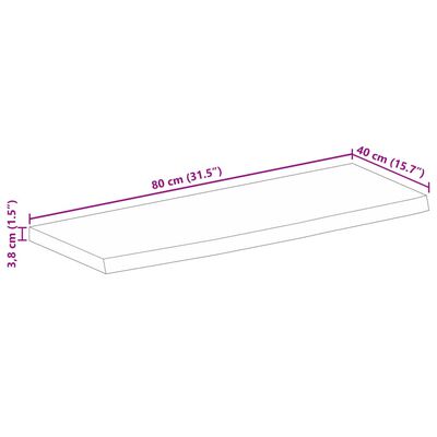 vidaXL galda virsma, 80x40x3,8 cm, mango masīvkoks