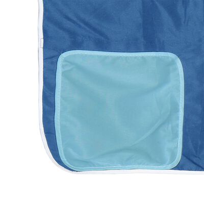 vidaXL bērnu gulta ar aizkariem, zila, 90x190 cm, priedes masīvkoks