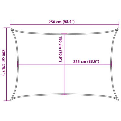 vidaXL saulessargs, 160 g/m², melns, 2x2,5 m, HDPE