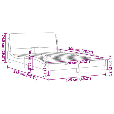 vidaXL gultas rāmis ar galvgali, tumši zaļš samts, 120x200 cm