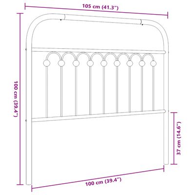 vidaXL gultas galvgalis, balts, 100 cm