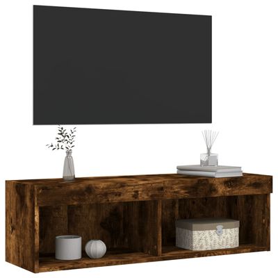 vidaXL TV skapītis ar LED lampiņām, ozolkoka krāsa, 100x30x30 cm