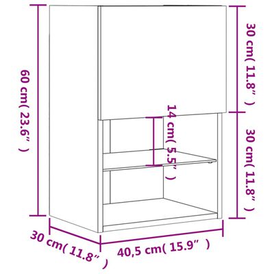 vidaXL TV galdiņš ar LED apgaismojumu, balts, 40,5x30x60 cm