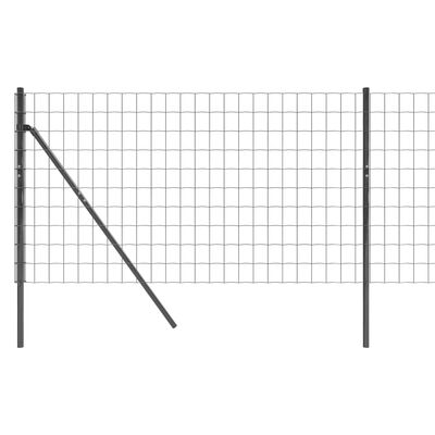 vidaXL stiepļu žogs, pelēks, 1,1x25 m, cinkots tērauds