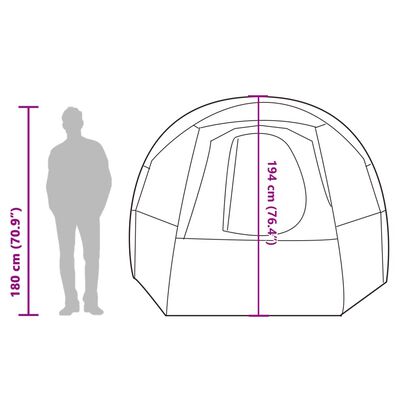 vidaXL kempinga telts 4 personām, pelēka, oranža, ūdensnecaurlaidīga