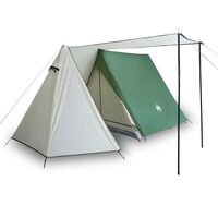 vidaXL kempinga telts 3 personām, zaļa, ūdensnecaurlaidīga