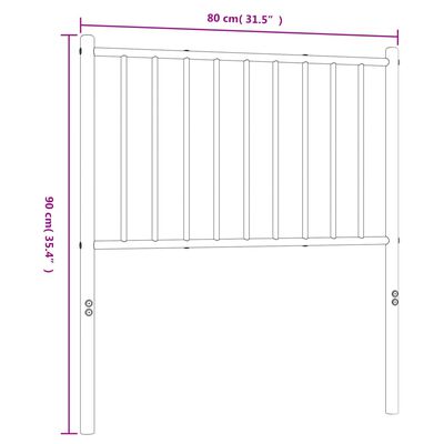 vidaXL gultas galvgalis, metāls, melns, 75 cm