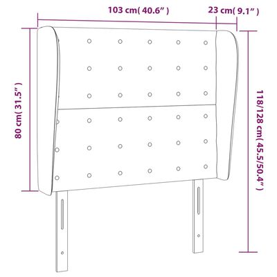 vidaXL galvgalis ar malām, 103x23x118/128 cm, rozā samts