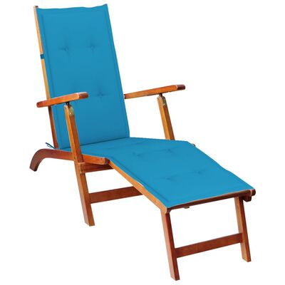 vidaXL atpūtas krēsla matracis, zils, (75+105)x50x4 cm