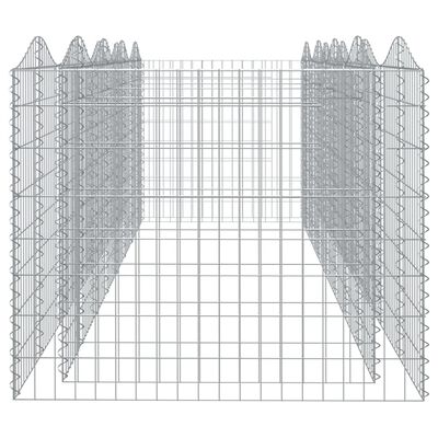 vidaXL arkveida gabiona grozs, 400x100x100 cm, cinkota dzelzs