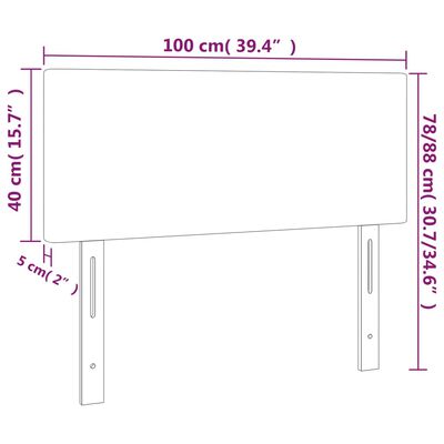 vidaXL gultas galvgalis, 100x5x78/88 cm, tumši pelēks samts