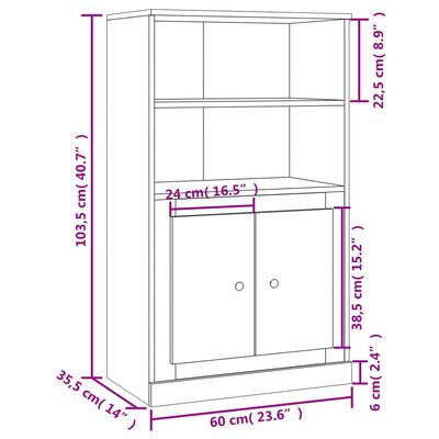 vidaXL augstais skapītis, ozola, 60x35,5x103,5 cm, inženierijas koks