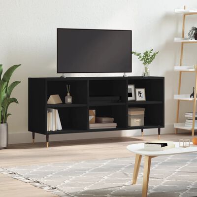 vidaXL TV plauktiņš, melns, 103,5x30x50 cm, inženierijas koks