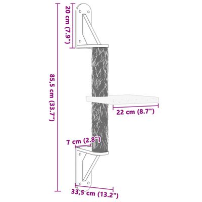 vidaXL kaķu māja ar stabu nagu asināšanai, 85,5 cm, krēmkrāsas