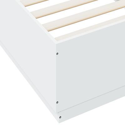 vidaXL gultas rāmis, balts, 100x200 cm, inženierijas koks