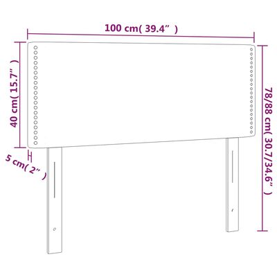 vidaXL gultas galvgalis, 100x5x78/88 cm, tumši pelēks samts