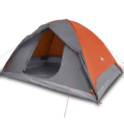 vidaXL kempinga telts, 6 personām, oranža, ūdensizturīga