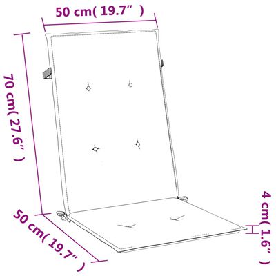 vidaXL dārza krēslu spilveni, 2 gab., tumši pelēki, 120x50x4cm, audums