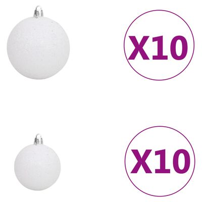 vidaXL mākslīgā Ziemassvētku egle, bumbiņu komplekts, 240 cm, 300 LED