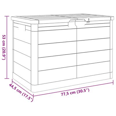 vidaXL āra spilvenu kaste, pelēka, 77,5x44,5x53 cm, polipropilēns