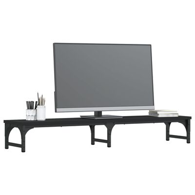 vidaXL monitora paliktnis, melns, 105x23x15,5 cm, inženierijas koks