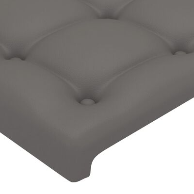 vidaXL gultas galvgalis ar LED, 100x5x78/88 cm, pelēka mākslīgā āda