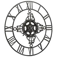 vidaXL sienas pulkstenis, sudrabains, 78 cm, metāls