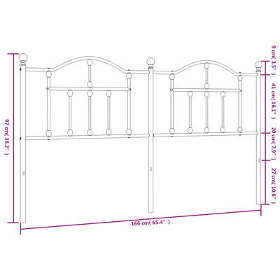 vidaXL gultas galvgalis, balts, 160 cm