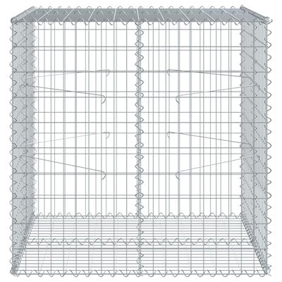 vidaXL gabiona grozs ar vāku, 100x100x100 cm, cinkota dzelzs