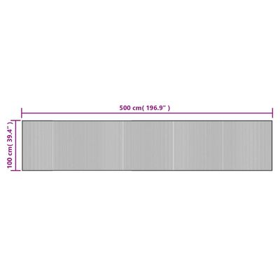 vidaXL paklājs, taisnstūra forma, brūns, 100x500 cm, bambuss