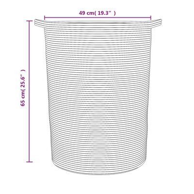 vidaXL uzglabāšanas grozs, melns ar baltu, Ø49x65 cm, kokvilna