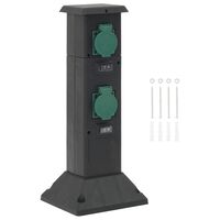 vidaXL āra kontaktligzdu kolonna, 4-virzienu, zaļa, 16x16x39,5 cm