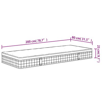 vidaXL Bonnell atsperu matracis, Medium, 80x200 cm