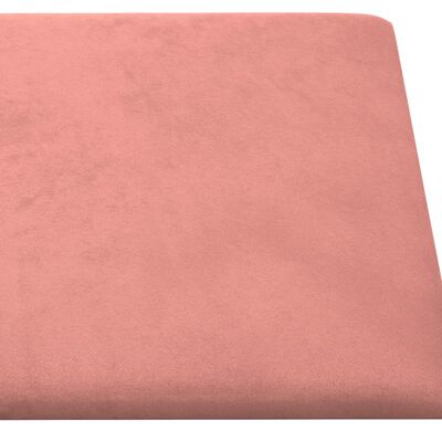 vidaXL sienas paneļi, 12 gab., rozā, 30x30 cm, samts, 1,08 m²