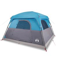 vidaXL kempinga telts 4 personām, zila, ūdensdroša