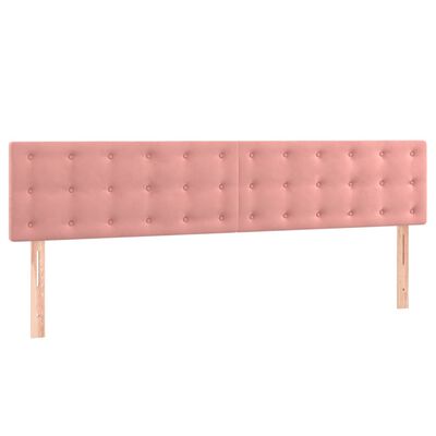 vidaXL atsperu gulta ar matraci, rozā samts, 160x200 cm