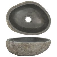 vidaXL izlietne, upes akmens, ovāla, 29-38)x(24-31) cm