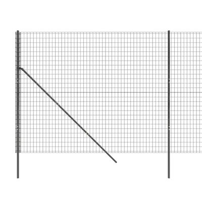 vidaXL stiepļu žogs, pelēks, 1,6x10 m, cinkots tērauds