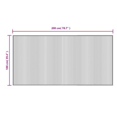 vidaXL paklājs, taisnstūra forma, brūns, 100x200 cm, bambuss