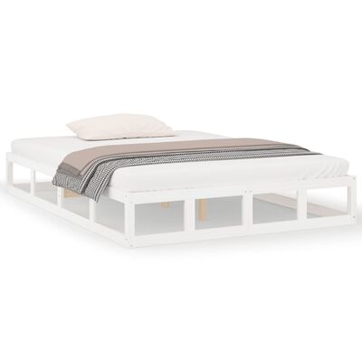 vidaXL gultas rāmis, balts, 120x200 cm, masīvkoks