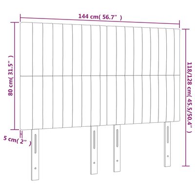 vidaXL gultas galvgaļi, 4 gab., 72x5x78/88 cm, zils audums