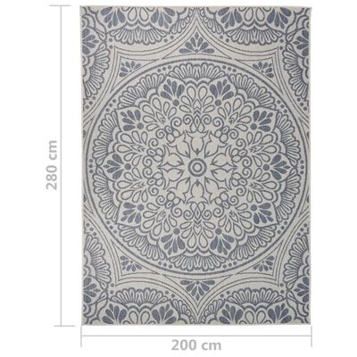 vidaXL āra paklājs, 200x280 cm, zils raksts