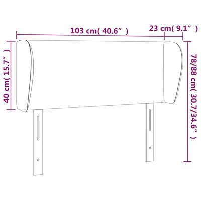 vidaXL galvgalis ar malām, 103x23x78/88 cm, zils audums