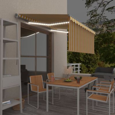 vidaXL izvelkama markīze ar žalūziju un LED, 3x2,5 m, dzelteni balta