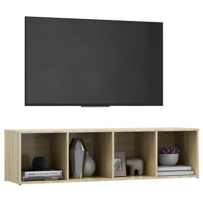 vidaXL TV plaukts, 142,5x35x36,5 cm, ozolkoka krāsa, inženierijas koks