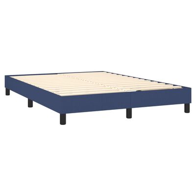 vidaXL atsperu gulta ar matraci, zils, 140x200 cm, audums