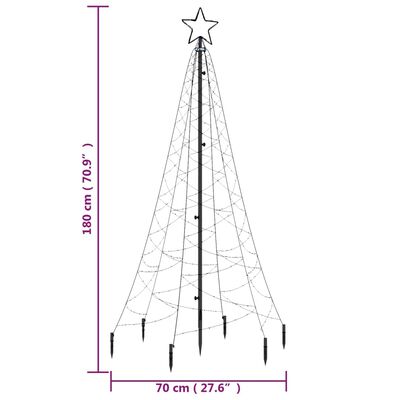 vidaXL Ziemassvētku egle ar pīķi, 200 zilas LED, 180 cm