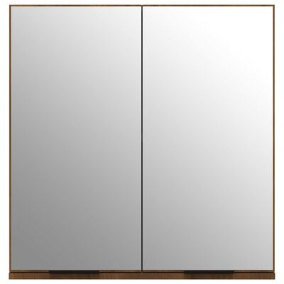 vidaXL vannasistabas spoguļskapītis, brūna koka krāsa, 64x20x67 cm