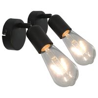 vidaXL lampas ar kvēlspuldzēm, 2 gab., melnas, 2 W, E27